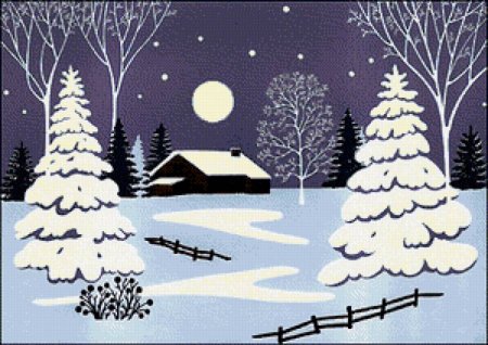 Рисунок на тему зимний вечер