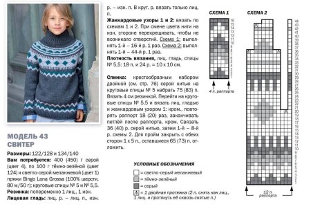 Свитер для мальчика подростка с орнаментом спицами с описанием