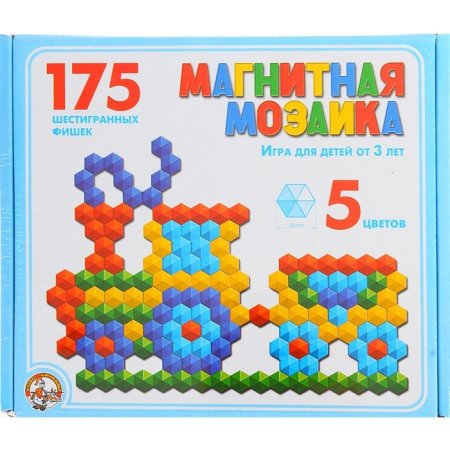 Мозаика магнитная шестигранная 20/5цв/ 175шт