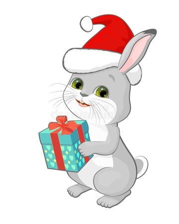 Новогодний зайчик с подарком