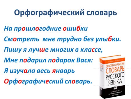 На прошлогодние ошибки Орфографический словарь