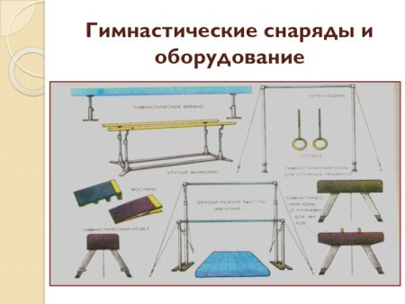 Гимнастические снаряды спортивной гимнастики
