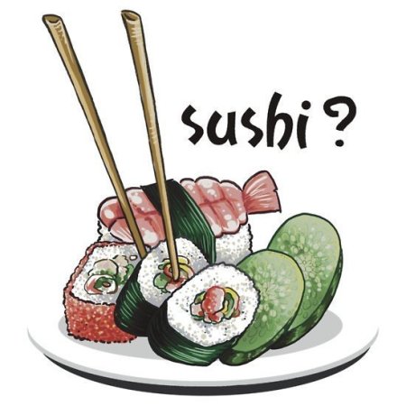 Нарисованные роллы и суши