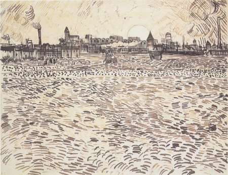 Ван Гог набросок пером Франция 19в