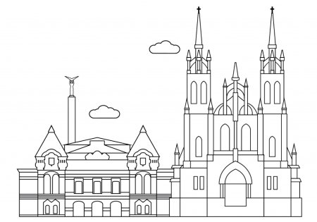 Достопримечательности Самары раскраска