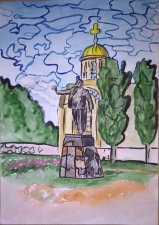 Рисование достопримечательности города