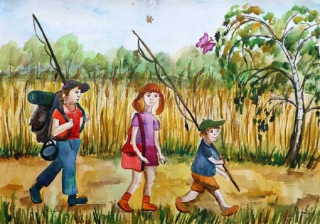 Семья на рыбалке иллюстрация
