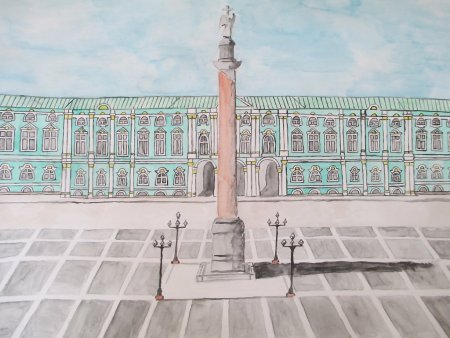 Питер Дворцовая площадь рисунок