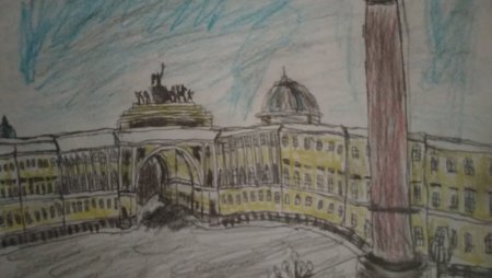 Дворцовая площадь карандашом