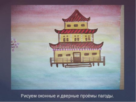 Японский домик рисунок