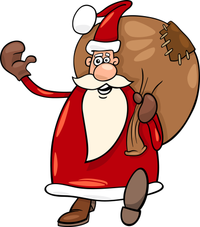 Прикольный дед Мороз с мешком