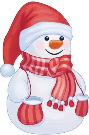 Снеговик трафарет цветной