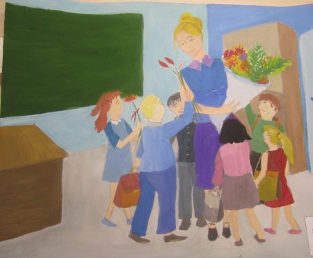 Рисунок моя мама воспитатель детского сада