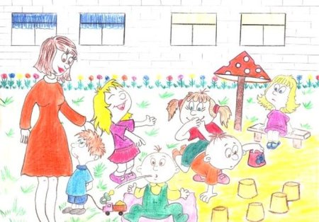 Дети и воспитатель разукрашка для детей