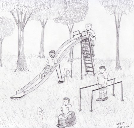 Детская площадка рисунок