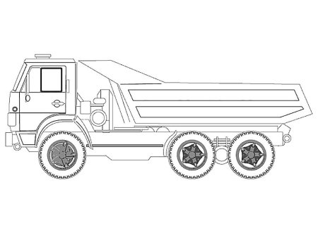 Раскраски КАМАЗ 55111 самосвал