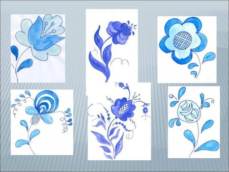 Гжельские узоры рисование в старшей группе