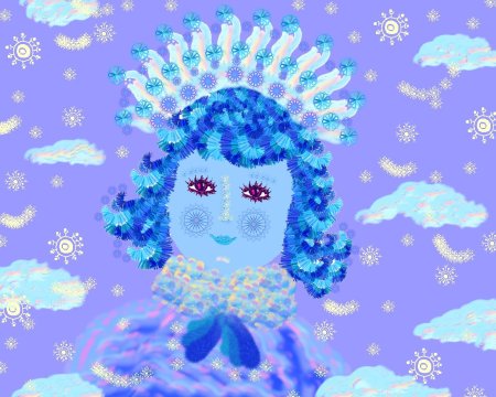Рисование портрет зимушки зимы