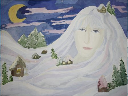 Рисование портрет зимы