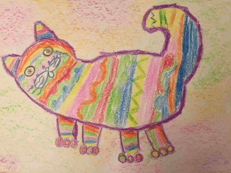 Радужный кот рисунок