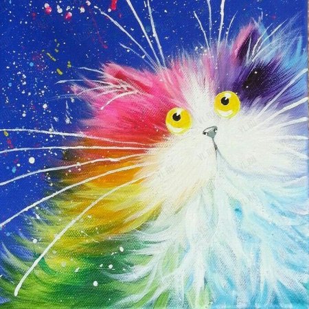 Радужная кошка Единорожка