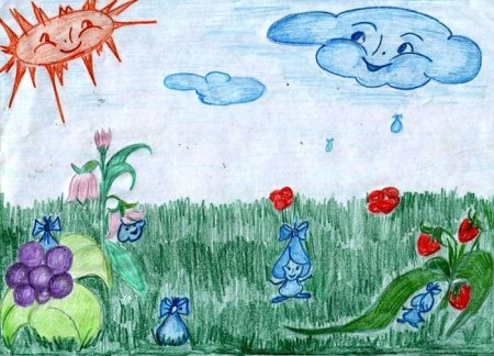 Рисунок на лугу