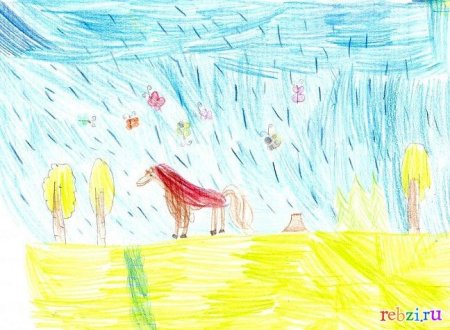 Рисование на тему идет дождь