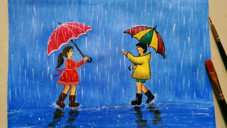 Рисование дождь