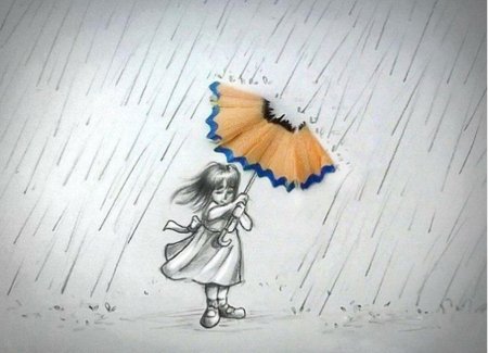 Человечек под дождем