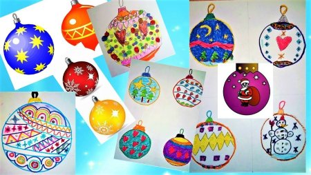 Рисование елочной игрушки