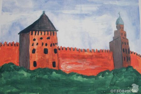 Древнерусский город-крепость изо 4 Новгород