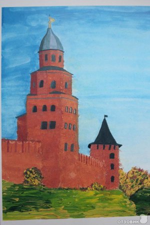 Новгородский Детинец Великий Новгород акварелью