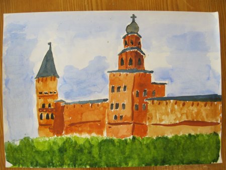Кремль Великий Новгород рисунок
