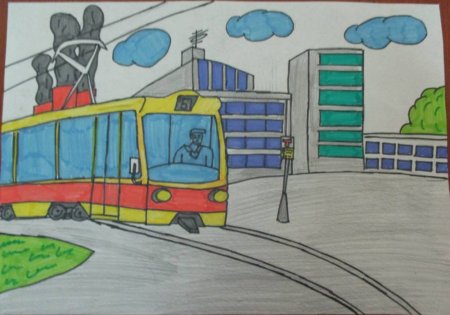 Рисование на тему «городской транспорт».