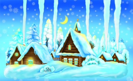 Алмазная живопись набор алмазной вышивки зимняя избушка (аж-1420) 60х40 см