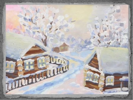 Зимний пейзаж деревня