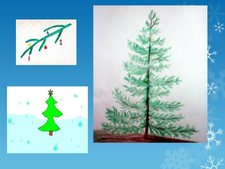 Елка в лесу рисунок