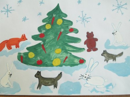 Рисование ели в старшей группе