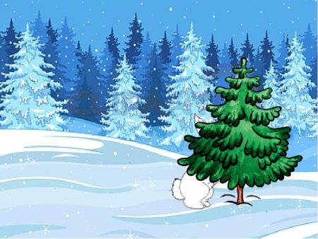 Елка в снегу