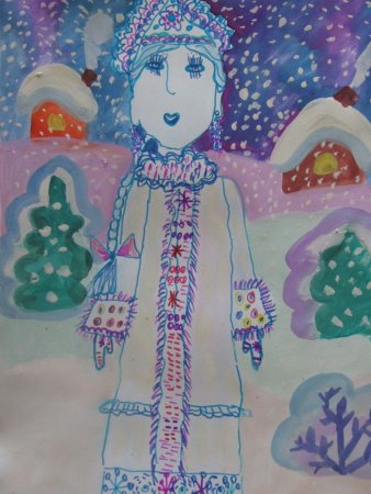 Снегурочка рисование для детей