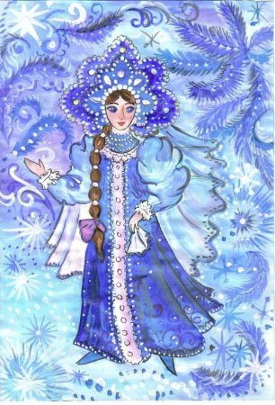 Рисунок на тему Снегурочка
