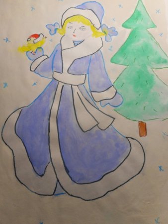Снегурочка детские рисунки