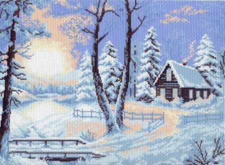 Зимнее утро рисунок