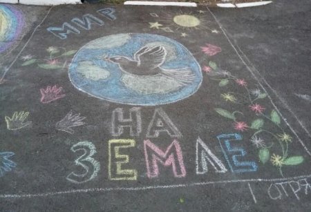 Рисунки на асфальте миру мир