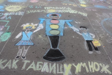Рисунки на асфальте ко Дню защиты детей