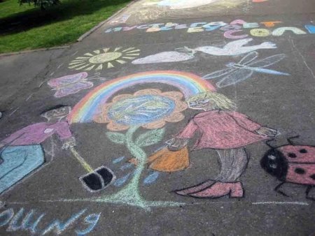 Рисунки на асфальте ЗОЖ