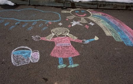 Рисунки на асфальте на тему лето