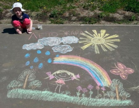 Конкурс рисунков на асфальте миру мир