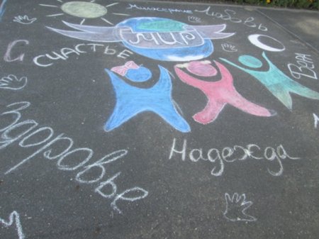 Рисунки на асфальте.