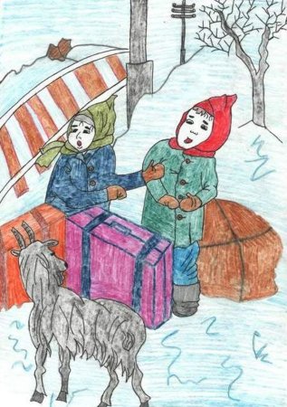 Рисунок к произведению Гайдара Чук и Гек